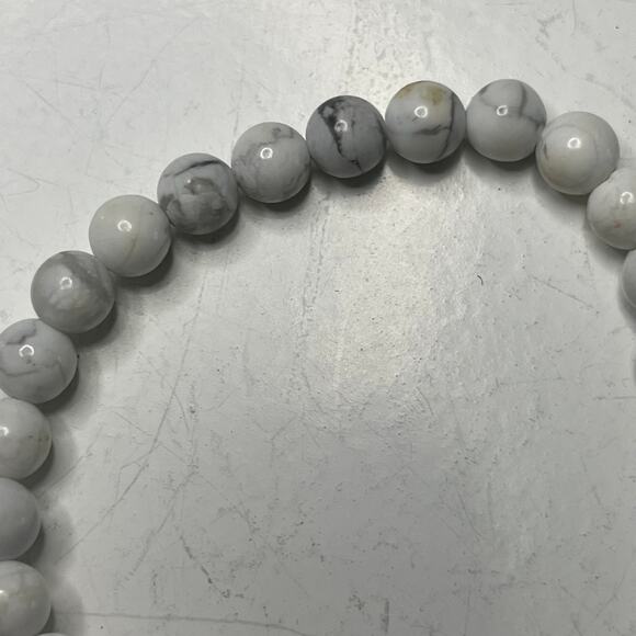 Set of beaded bracelets stretch easy on and off white green blue peachy pink - Picture 7 of 16